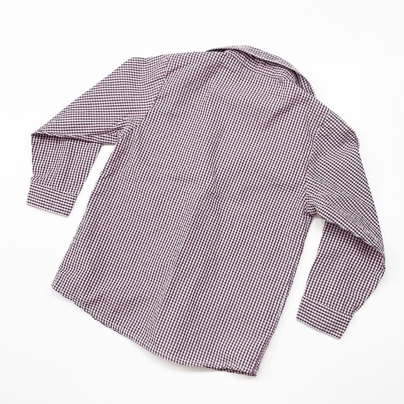 Andrew Fezza toddler boys purple/white plaid print long sleeve button down shirt - Picture 2 of 4